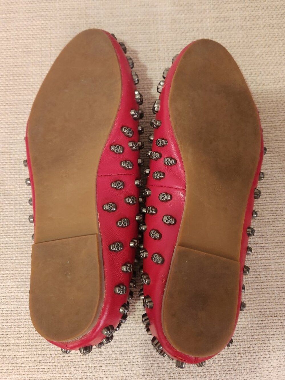 Jeffrey Campbell Red Skulltini Flats - Women's Size 7 - Picture 5 of 7